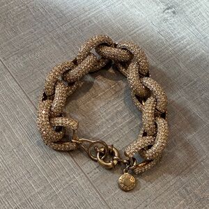 J. Crew Gold-Tone Pavé Chain Bracelet